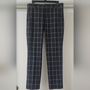 BANANA REPUBLIC RYAN NAVY PLAID PANTS WOMEN'S SIZE 6